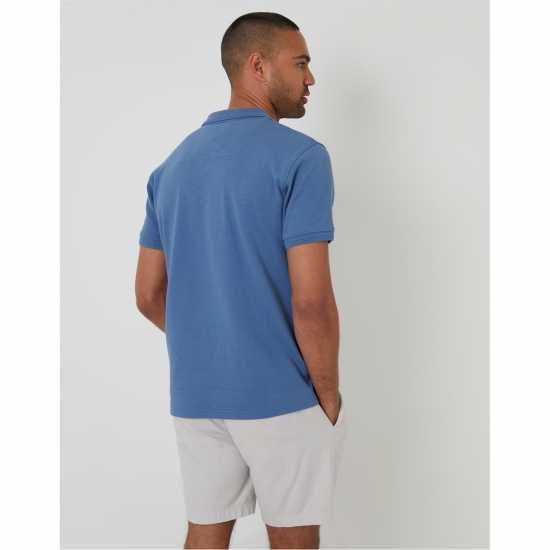 Блуза С Яка Threadbare Men's Short-Sleeve Polo Shirt Деним Син Блуза С Яка Threadbare Men's Short-Sleeve Polo Shirt Деним Син