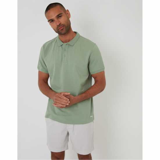 Блуза С Яка Threadbare Men's Cramond Short-Sleeve Polo Shirt Тревно зелено 