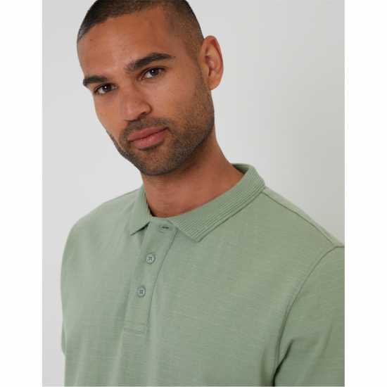 Блуза С Яка Threadbare Men's Cramond Short-Sleeve Polo Shirt Тревно зелено 