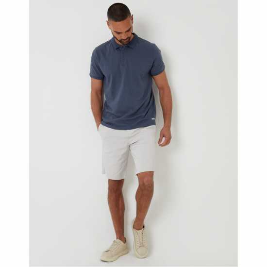 Блуза С Яка Threadbare Men's Cramond Short-Sleeve Polo Shirt Деним Син 