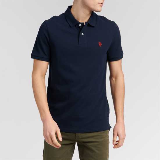 Us Polo Assn Блуза С Яка Small Polo Shirt Navy/Red Мъжки тениски с яка
