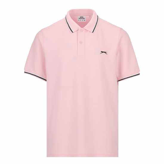 Slazenger Мъжка Блуза С Яка Tipped Polo Shirt Mens Pink Мъжко облекло за едри хора