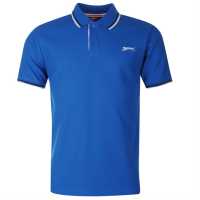 Slazenger Мъжка Блуза С Яка Tipped Polo Shirt Mens Royal Мъжко облекло за едри хора