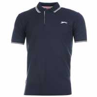 Slazenger Мъжка Блуза С Яка Tipped Polo Shirt Mens Navy Мъжко облекло за едри хора