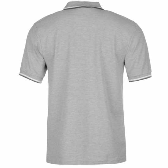 Slazenger Мъжка Блуза С Яка Tipped Polo Shirt Mens Grey Marl - Мъжко облекло за едри хора