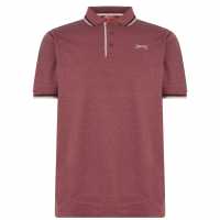 Slazenger Мъжка Блуза С Яка Tipped Polo Shirt Mens Burgundy Marl Мъжко облекло за едри хора