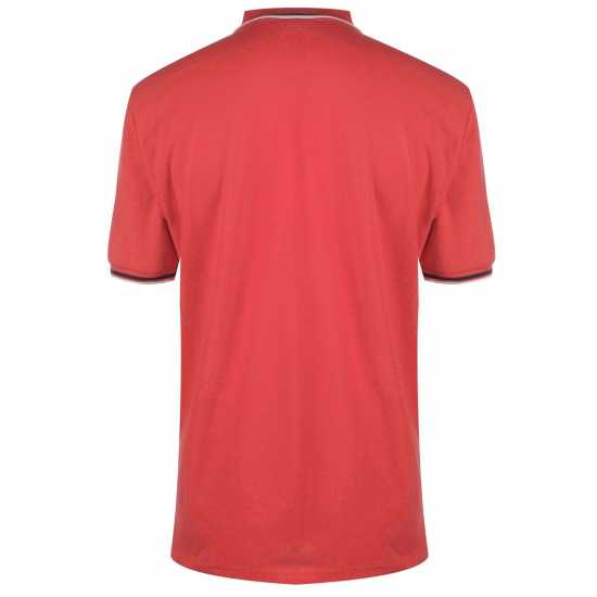 Slazenger Мъжка Блуза С Яка Tipped Polo Shirt Mens Червена вишня Мъжко облекло за едри хора