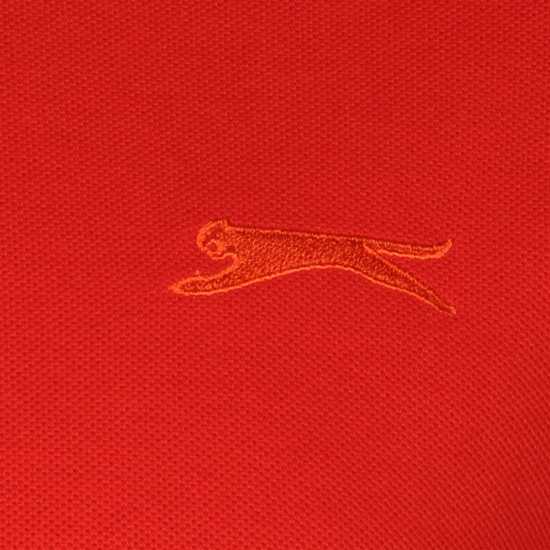 Slazenger Мъжка Блуза С Яка Tipped Polo Shirt Mens Червена вишня Мъжко облекло за едри хора