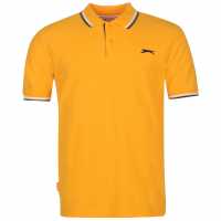 Slazenger Мъжка Блуза С Яка Tipped Polo Shirt Mens Orange Мъжко облекло за едри хора