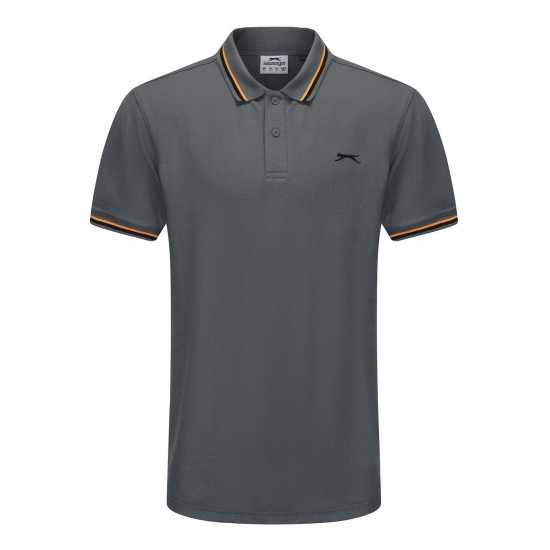 Slazenger Мъжка Блуза С Яка Tipped Polo Shirt Mens Сланина Slazenger Мъжка Блуза С Яка Tipped Polo Shirt Mens Сланина