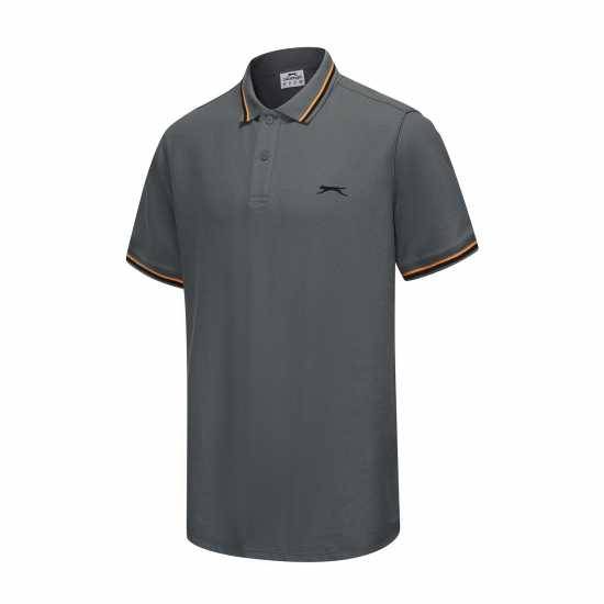 Slazenger Мъжка Блуза С Яка Tipped Polo Shirt Mens Сланина Slazenger Мъжка Блуза С Яка Tipped Polo Shirt Mens Сланина