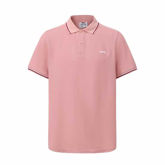 Slazenger Мъжка Блуза С Яка Tipped Polo Shirt Mens Slazenger Мъжка Блуза С Яка Tipped Polo Shirt Mens Pink