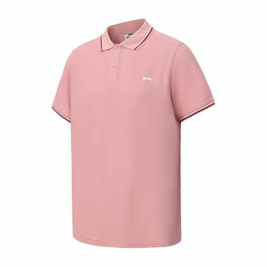 Slazenger Мъжка Блуза С Яка Tipped Polo Shirt Mens Slazenger Мъжка Блуза С Яка Tipped Polo Shirt Mens Pink