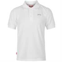 Slazenger Детска Блуза С Яка Plain Polo Shirt Junior Boys Бяло Мъжки тениски с яка