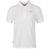 Slazenger Детска Блуза С Яка Plain Polo Shirt Junior Boys White Мъжки тениски с яка