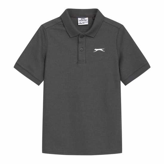 Slazenger Детска Блуза С Яка Plain Polo Shirt Junior Среден сив Детски тениски тип поло