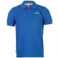 Slazenger Детска Блуза С Яка Plain Polo Shirt Junior Boys Royal Мъжки тениски с яка