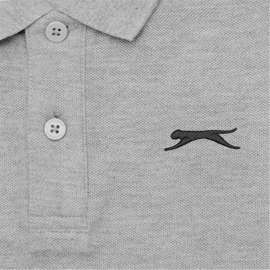 Slazenger Детска Блуза С Яка Plain Polo Shirt Junior Boys Grey Marl - Мъжки тениски с яка
