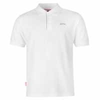Slazenger Мъжка Блуза С Яка Plain Polo Shirt Mens Бяло Мъжко облекло за едри хора