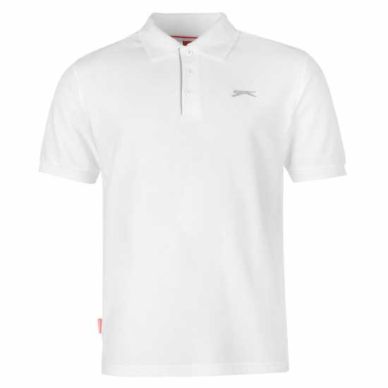 Slazenger Мъжка Блуза С Яка Plain Polo Shirt Mens White Мъжко облекло за едри хора