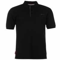 Slazenger Мъжка Блуза С Яка Plain Polo Shirt Mens Черно Мъжко облекло за едри хора