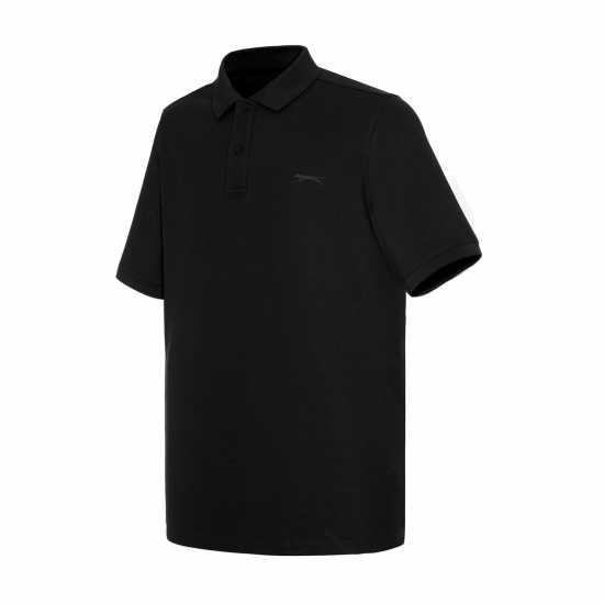 Slazenger Мъжка Блуза С Яка Plain Polo Shirt Mens Черно Мъжко облекло за едри хора