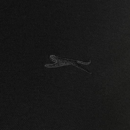 Slazenger Мъжка Блуза С Яка Plain Polo Shirt Mens Черно Мъжко облекло за едри хора