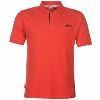 Slazenger Мъжка Блуза С Яка Plain Polo Shirt Mens Червено Мъжко облекло за едри хора