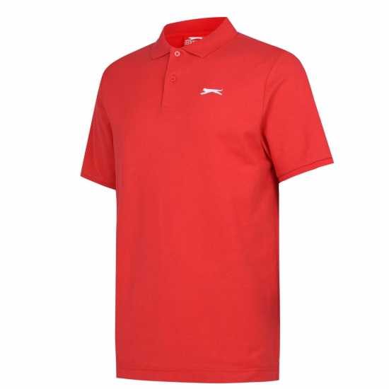 Slazenger Мъжка Блуза С Яка Plain Polo Shirt Mens Red Мъжко облекло за едри хора
