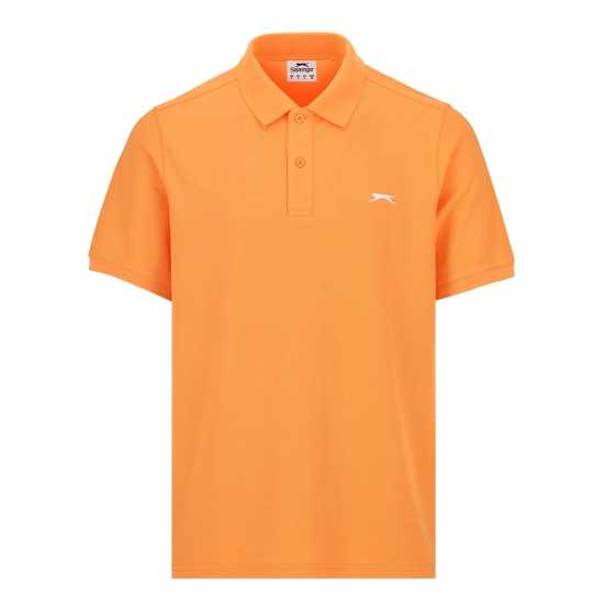 Slazenger Мъжка Блуза С Яка Plain Polo Shirt Mens Orange Мъжко облекло за едри хора