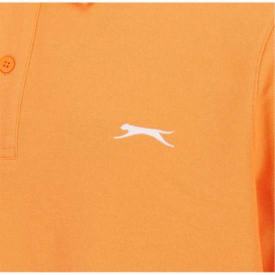 Slazenger Мъжка Блуза С Яка Plain Polo Shirt Mens Orange Мъжко облекло за едри хора