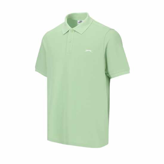 Slazenger Мъжка Блуза С Яка Plain Polo Shirt Mens Green Мъжко облекло за едри хора