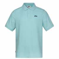 Slazenger Мъжка Блуза С Яка Plain Polo Shirt Mens Aqua Мъжко облекло за едри хора