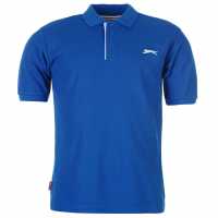 Slazenger Мъжка Блуза С Яка Plain Polo Shirt Mens Кралско синьо Мъжко облекло за едри хора