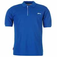 Slazenger Мъжка Блуза С Яка Plain Polo Shirt Mens Royal Blue Мъжко облекло за едри хора