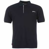 Slazenger Мъжка Блуза С Яка Plain Polo Shirt Mens Морска синьо Мъжко облекло за едри хора
