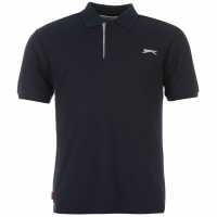 Slazenger Мъжка Блуза С Яка Plain Polo Shirt Mens Navy Мъжко облекло за едри хора