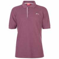 Slazenger Мъжка Блуза С Яка Plain Polo Shirt Mens Бордово Марл Мъжко облекло за едри хора