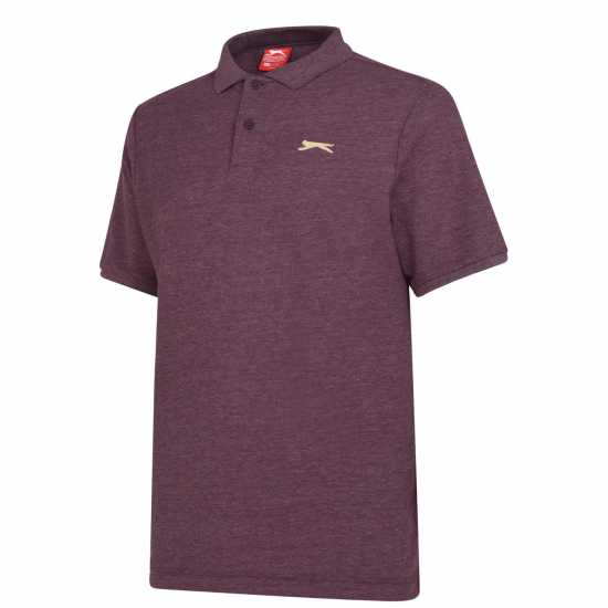 Slazenger Мъжка Блуза С Яка Plain Polo Shirt Mens Бордово Марл Мъжко облекло за едри хора