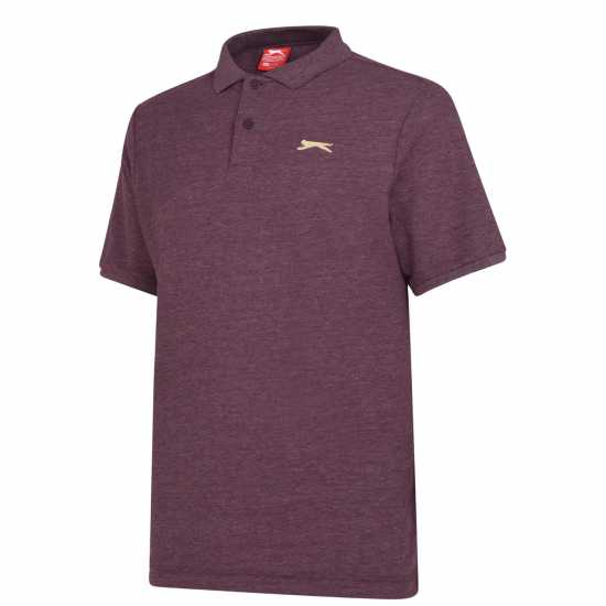 Slazenger Мъжка Блуза С Яка Plain Polo Shirt Mens Burgundy Marl Мъжко облекло за едри хора