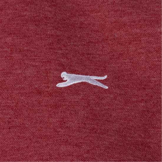 Slazenger Мъжка Блуза С Яка Plain Polo Shirt Mens Бордово Марл Мъжко облекло за едри хора
