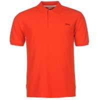 Slazenger Мъжка Блуза С Яка Plain Polo Shirt Mens Fiery Red Мъжко облекло за едри хора