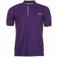 Slazenger Мъжка Блуза С Яка Plain Polo Shirt Mens Purple Мъжко облекло за едри хора