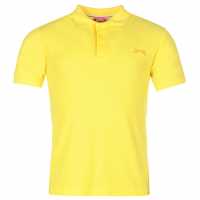 Slazenger Мъжка Блуза С Яка Plain Polo Shirt Mens Yellow Мъжко облекло за едри хора