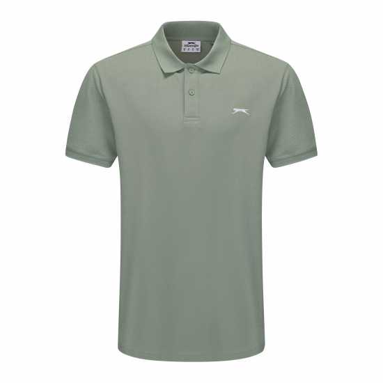 Slazenger Мъжка Блуза С Яка Plain Polo Shirt Mens Писташка 