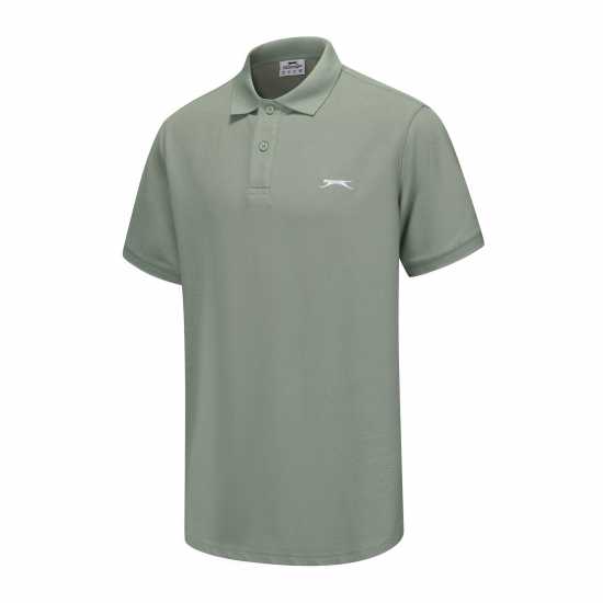 Slazenger Мъжка Блуза С Яка Plain Polo Shirt Mens Писташка 