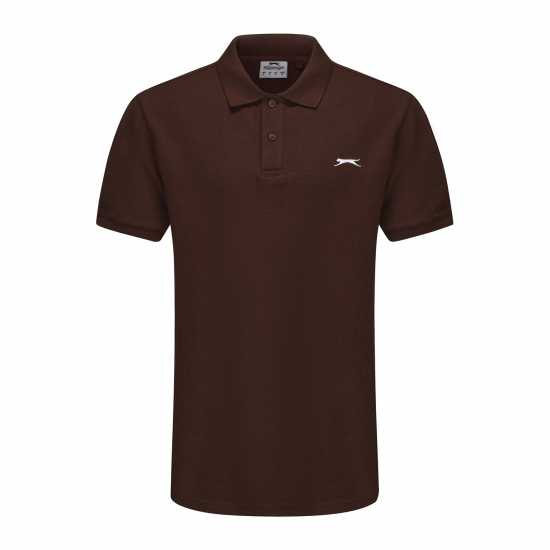 Slazenger Plain Polo Shirt Mens Шоколаден браон 