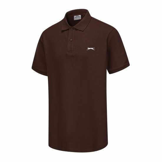 Slazenger Plain Polo Shirt Mens Шоколаден браон 