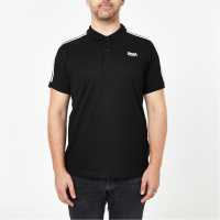 Lonsdale Блуза С Яка 2 Stripe Short Sleeve Polo Shirt Black Мъжки тениски с яка