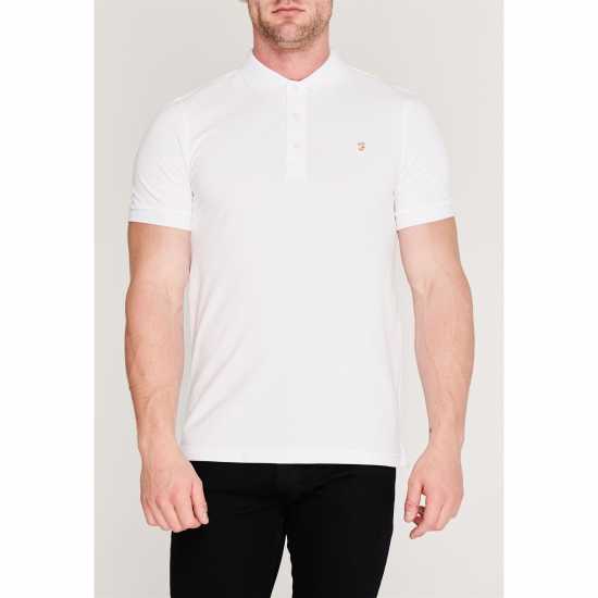 Блуза С Яка Farah Blanes Short Sleeve Polo Shirt White 104 Мъжки тениски с яка